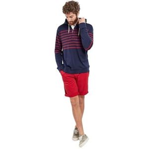 Armor Lux Sweatshirt met capuchon, marineblauw deep/chilirood, XL heren, marine deep/chili-rood, XL