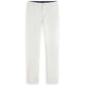 Scotch & Soda Heren Core-Mott Slim Fit Stretch Cotton Chino Broek, Off White 0001, 36W x 34L