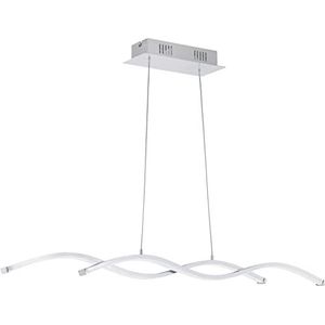 EGLO Lasana 2 ledhanglamp met 2 fittingen, van aluminium, staal, kunststof, kleur: chroom, wit, lengte 87 cm.