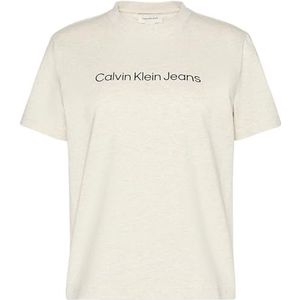 Calvin Klein - A- INST. LOGO CLASSIC TEE SS - T-shirt - Vanilla Heather