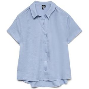 Vmmelaney Queeny Ss Shirt WVN Ga Noos, Chambray Blue, L