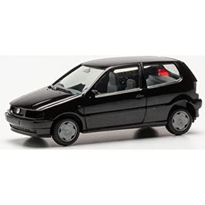 herpa Modelbouwset VW Polo, origineel in schaal 1:87, automodel voor Diorama, modelauto verzamelobject, mini-kit, decoratieve automodellen van kunststof, kleur: zwart