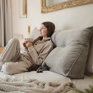 Björn&Schiller - Wigkussen - Lichtgrijs - Groot met Wasbare Hoes - 120 cm