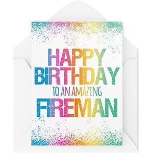 Grappige Verjaardagskaarten | Gelukkige Verjaardag Aan Een Geweldige Brandweerman Kaart | Vriend Beroep Werk Kantoor Collega Collega Nieuwigheid | CBH1092