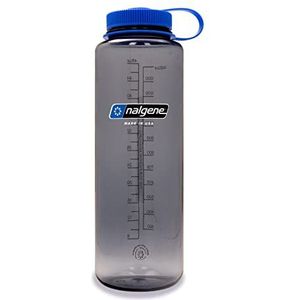 Nalgene Sustain Tritan BPA-vrije waterfles gemaakt van materiaal afgeleid van 50% plastic afval, 52 oz, brede mond, grijs