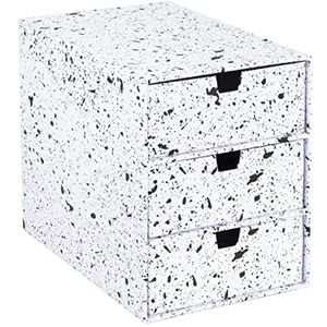 Bigso Box of Sweden Ladebox voor documenten en kantoorbenodigdheden – bureau-organizer met 3 laden – opbergsysteem van vezelplaat en papier – zwart