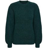 PIECES PCNANNA LS O-Neck Wool Knit NOOS BC, Trekking green., XS