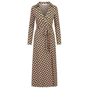 ApartFashion Apart jerseyjurk voor dames, met geometrische print, zwart-camel-beige, 36