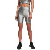 Urban Classics Ladies Highwaist Shiny Metallic Cycle Shorts darksilver 5XL