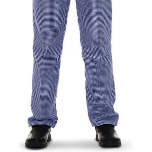 Pegasus Textiles | Professionele Keuken Heren Dames Blauw en Wit Gingham Chef Broek, Blauw en wit, 32W