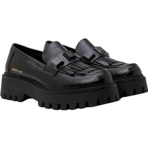 Replay Dames Numb Cocco Mocassin, 003 Black, 35 EU, 003 Black, 35 EU