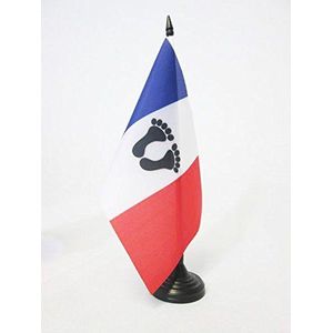 Franse tafelvlag van Algerije 21x14cm - KLEINE KANTOORVLAG van zwarte voeten 14 x 21 cm - AZ VLAG