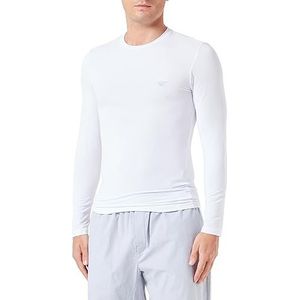 Emporio Armani Heren Mannen Mannen Lange Mouwen Soft Modal T-shirt, wit, L