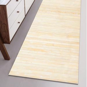 Comart, Bamboo Style tapijt voor keuken, woonkamer, badkamer, bamboe, shabby chic, antislip onderkant, naturel, 50 x 180 cm