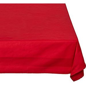 Calitex band satijnen tafelkleed katoen rood 180 x 180 cm