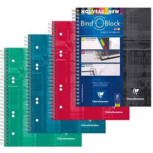 Bind'O Block spiraalschrift A5+ 90 afscheurbare bladen met 6-gaats perforatie geruit 5x5mm + hoofding