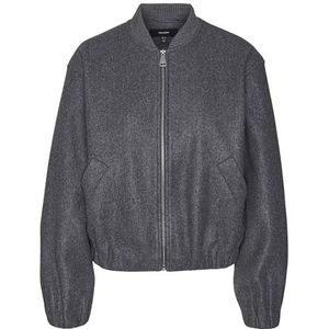 VERO MODA Dames VMPOPBELLA Short Jacket GA korte jas, Dark Grey Melange, L, dark grey melange, L