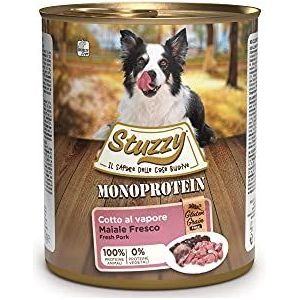 Stuzzy, Natvoer voor volwassen honden, vers varkensvlees, monopeiwitbereiding in paté - totaal 4,8 kg (6 blikjes x 800 g)