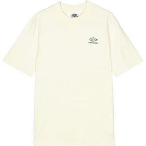 Umbro Heren T-shirt met relaxte pasvorm, Ecru/Spar, L