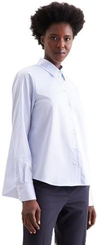 Seidensticker - Overhemdblouse - Lichtblauw - 1/1 Kraag Gestreept