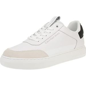 Calvin Klein Jeans Heren Casual Cupsole High/Low Freq Sneaker, Wit Romig Wit, 43 EU