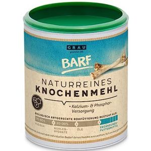 GRAU - het origineel - 100% natuurlijk runderbeendermeel, natuurlijke calcium voor botvorming & gewrichten, 1 verpakking (1 x 400 g), aanvullend diervoeder voor honden & katten