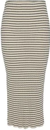 PIECES - PCIRIS - Kokerrok - Beige/Zwart - 3/4 Lengte