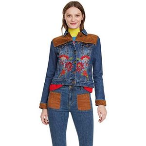 Desigual West Jeansjas met bloemen voor dames, Blauw, 36