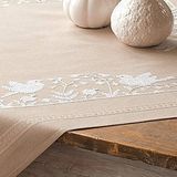 Vervaco Margrieten & lieveheersbeestje borduurverpakking/tafelkleed in voorgedrukte/voorgetekende kruissteek en steel, katoen, meerkleurig, 80 x 80 x 0,3 cm