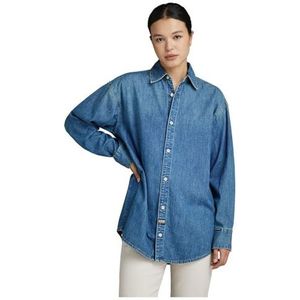 Relaxed Denim Shirt Pocketless Long Sleeve, Blauw (Faded Cricket Blue D24563-d252-d891), M
