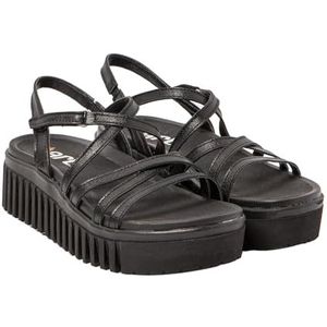 ART 1576f Brighton damessandalen, metallic, zwart, 40 EU