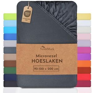 NatureMark - Microvezel Hoeslaken - Antracietgrijs - 100% Polyester - Geschikt Voor Allergieën