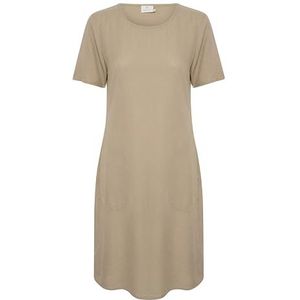 Jurk - Beige - Regular Fit - Korte Mouwen