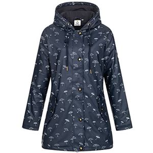 Friesennerz regenjas voor dames, met capuchon, gevoerd, waterdicht, weerbestendig, windbreaker, overgangsjas #ankerglutmeer, Donkerblauw, 50