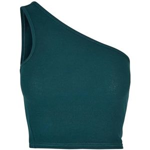 Urban Classics Dames Cropped Asymmetric Top, Cami Shirt Dames, Watergreen, groen (waterggreen), 3XL EU