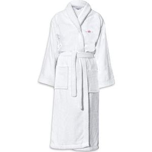 LE TEMPS D'UN BAIN Geborduurde badjas, 500 g, wit, maat S, Wit, S