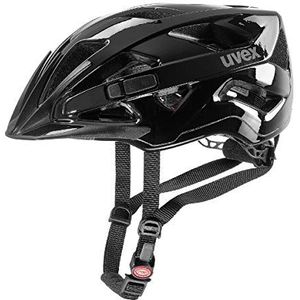 uvex active - veilige allround-helm voor dames en heren - individueel passysteem - uitbreidbaar met led-licht - black shiny - 52-57 cm