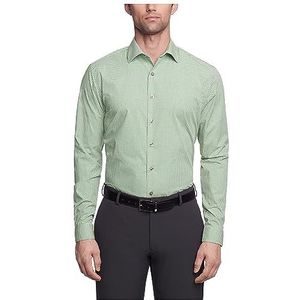 Unlisted by Kenneth Cole mens Slim Fit Checks and Stripes (Patterned) Dress Shirt, Ash Green, 14-14.5 Neck 32-33 Sleeve Small US