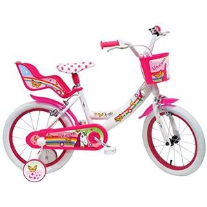 Eden Bikes UNICORN-16 Kinderfiets Eenhoorn Meisjes, Wit & Roze, 16 inch