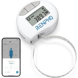 RENPHO Slimme Lichaamsomtrek maat, Bluetooth-meetlint voor Het meten van Lichaamsmaten van biceps, borst, heupen en nek, Fitness-meetlint