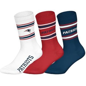 PATRIOTS 3pk Crew Socks - WHT/RED/BLU - 39/42