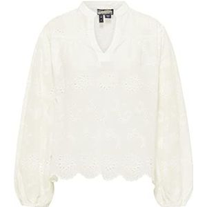 DreiMaster Vintage Dames 37323934 blouse met lange mouwen, wolwit, S