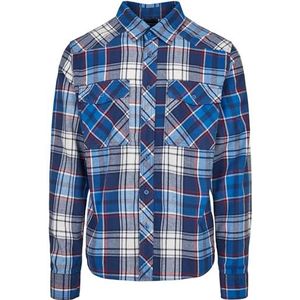 Build Your Brand Checkshirt Heren Navy L, Donkerblauw, L