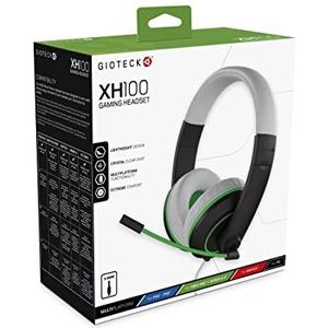 Gioteck - XH-100S bekabelde stereo headset voor PS5, PS4, XOne, Xseries X/S, Switch, PC (wit/groen)