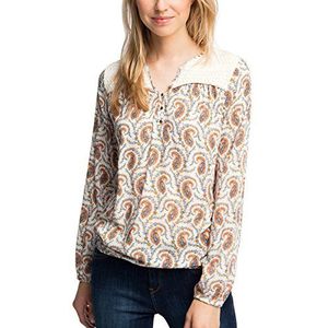ESPRIT Dames Regular Fit blouse met mooi patroon, meerkleurig (off white 110), 44