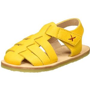 Pololo Unisex kinderen Ibiza lederen gele sandalen, geel, 27 EU
