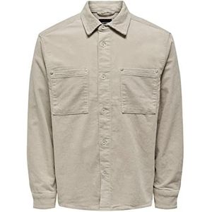 ONLY & SONS Men's ONSTRACK Life OVR 2PKTCORD LS Shirt NOOS Cordhemd, Silver Lining, XS, Zilvervoering., XS