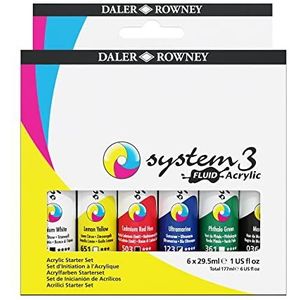 Daler Rowney System3 Acrylvloeistofset, 6 x 29,5 ml