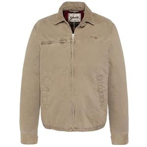 Schott NYC Jas Delavee Col Velours Cotele Schott Carther Taupe, Bruin, 3XL grote maten tall