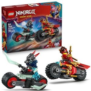 LEGO NINJAGO Kai's Motorrace Bouwpakket voor Kinderen - 2 Speelgoed Motoren met Draaiende Wielen en 2 Minifiguren met Wapenaccessoires - Cadeau voor Jongens en Dragons Rising Fans vanaf 6 Jaar 71838